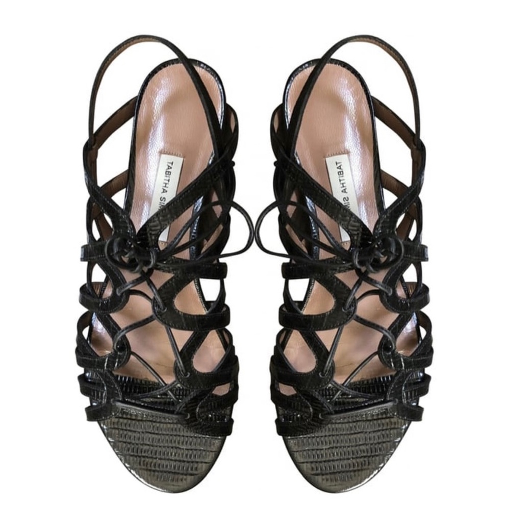Tabitha Simmons Lizard embossed sandals size 36